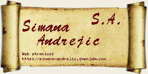 Simana Andrejić vizit kartica
